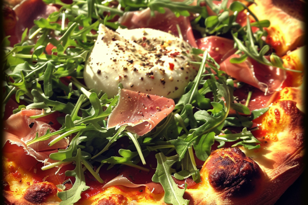 Burrata and Prosciutto Pizza