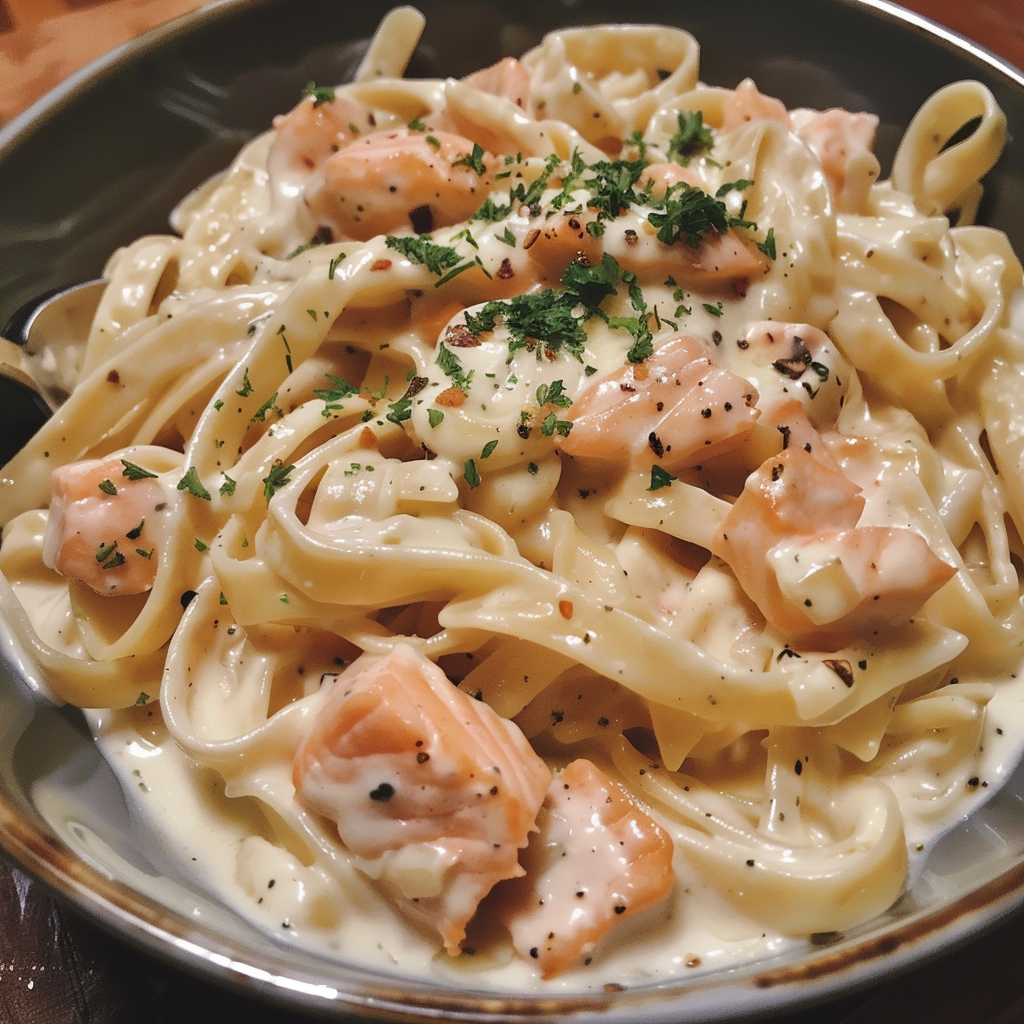 Salmon Alfredo Pasta