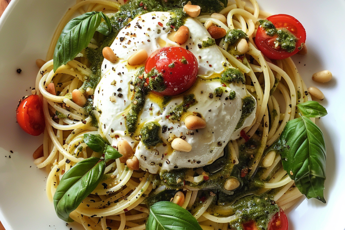 Burrata and Pesto Pasta