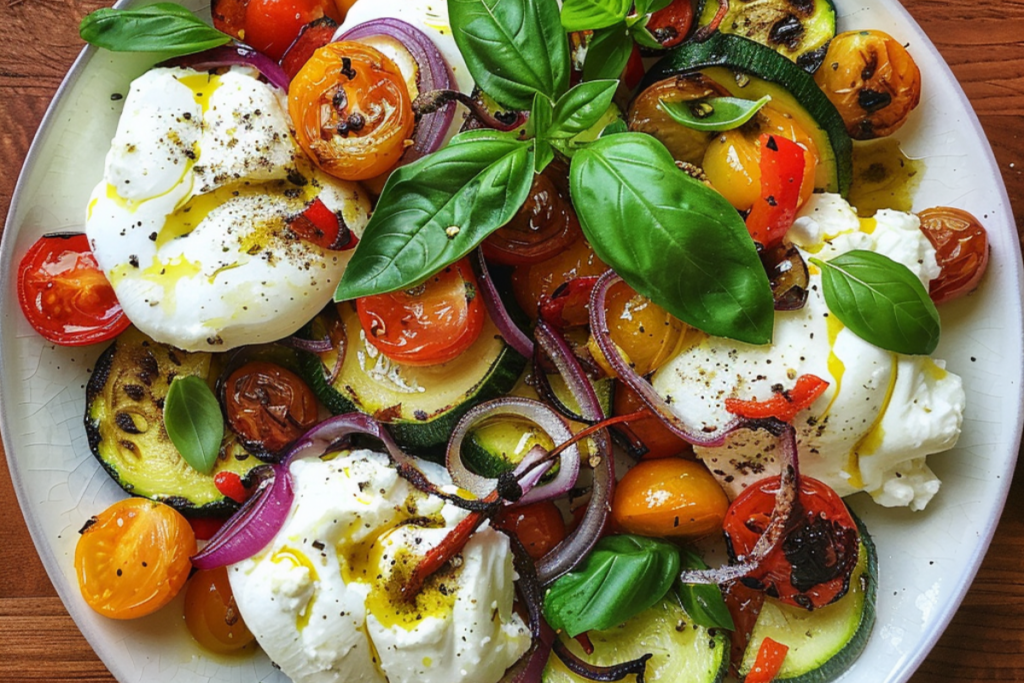 Burrata and Roasted Vegetable Salad