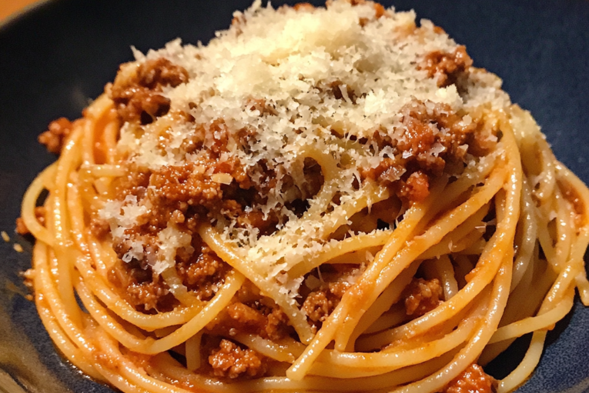 Spaghetti Bolognese with Parmesan Cheese