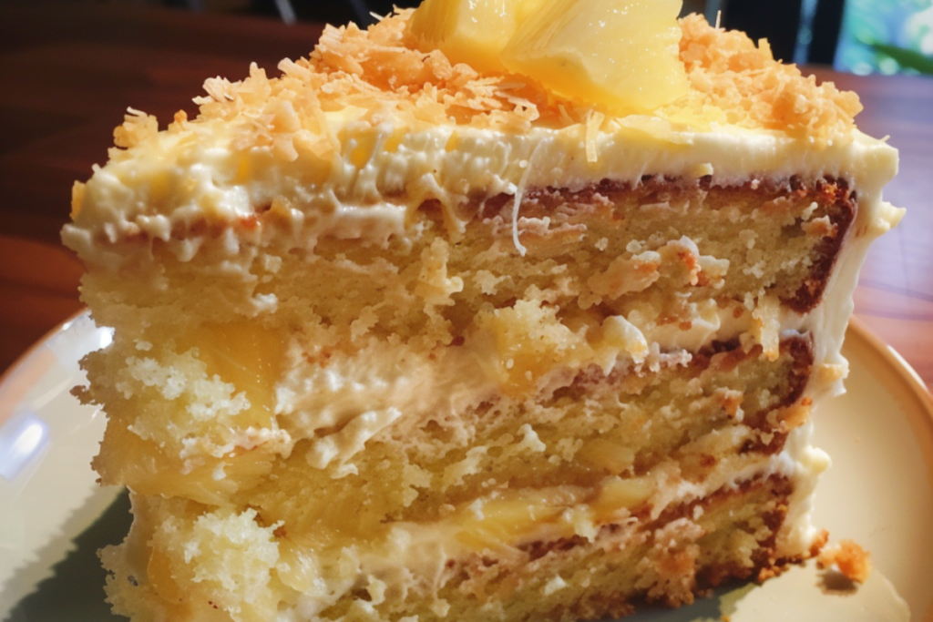 Heavenly White Chocolate Cake with Pineapple Filling